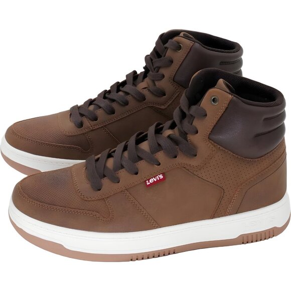 Levi's Drive High Top Sneakers Tan Brown Casual Streetwear Mens US 8.5M - Picture 2 of 6